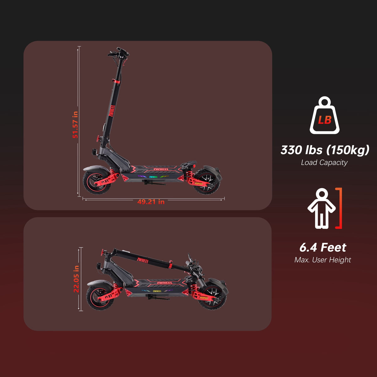 Electric Scooter - 1200W Powerful Motor, 32MPH Max Speed, 34 Miles Long Range, 10" Tubeless Tires, Smart APP Control, Dual Suspension Off-Road Commuting E Scooter for Adults
